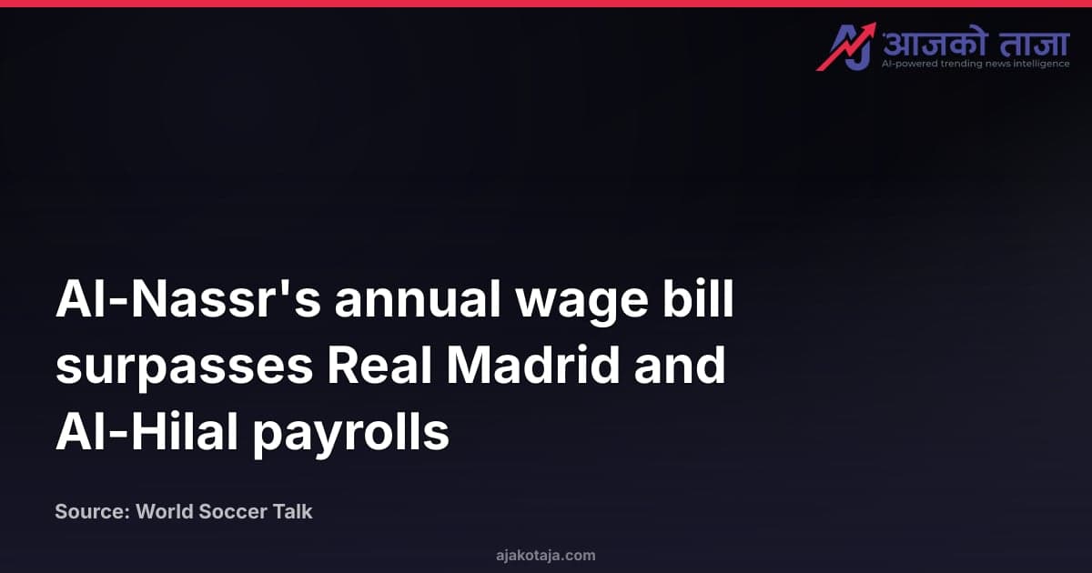 Al-Nassr's annual wage bill surpasses Real Madrid and Al-Hilal payrolls