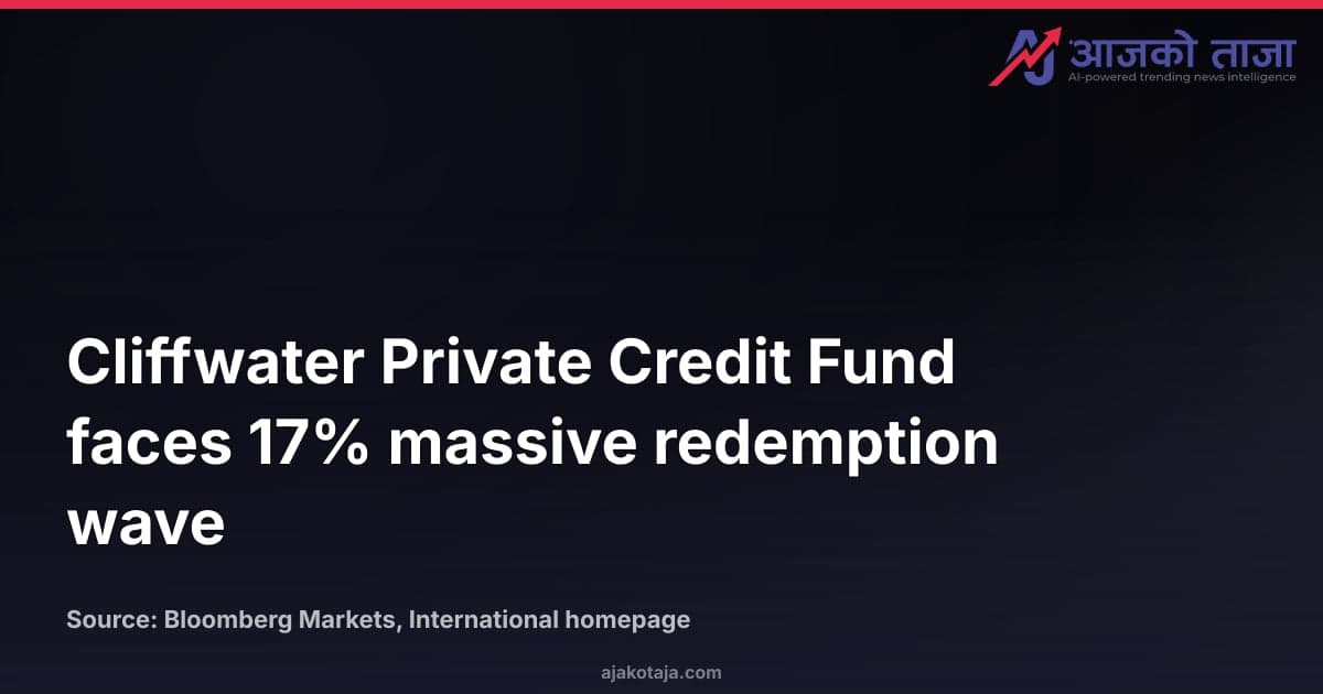Cliffwater Private Credit Fund faces 17% massive redemption wave