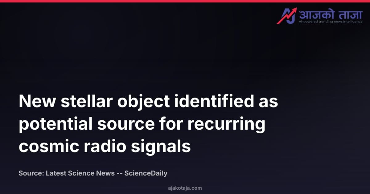New stellar object identified as potential source for recurring cosmic radio signals