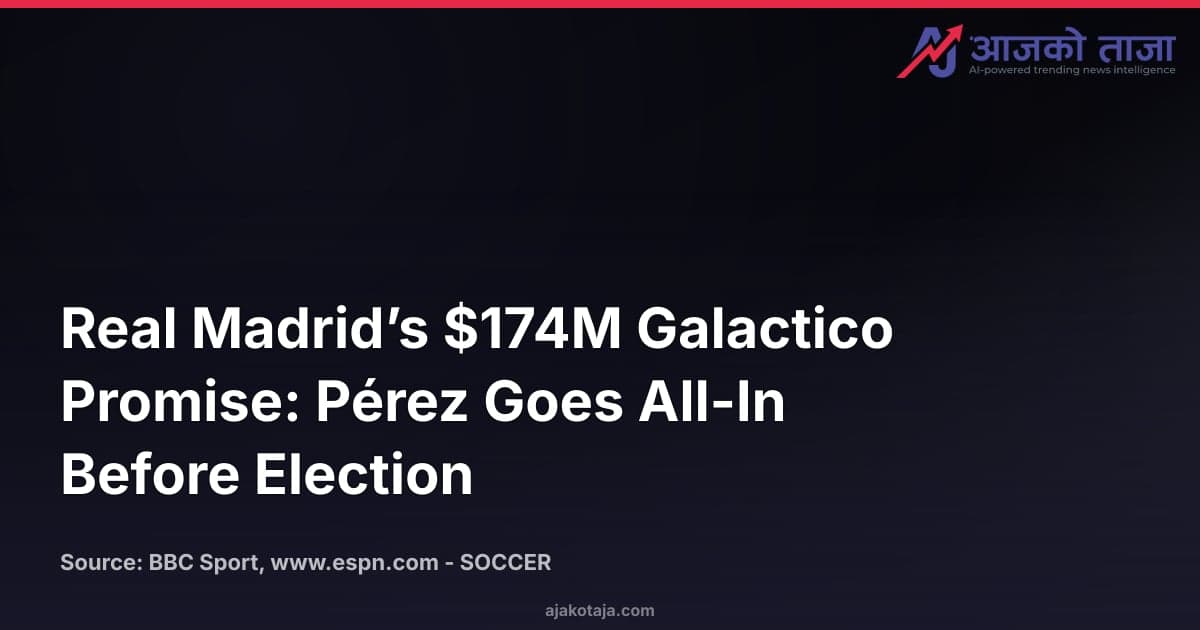 Real Madrid’s $174M Galactico Promise: Pérez Goes All-In Before Election