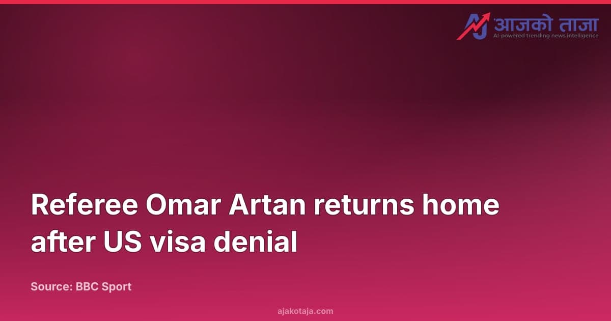 Referee Omar Artan returns home after US visa denial