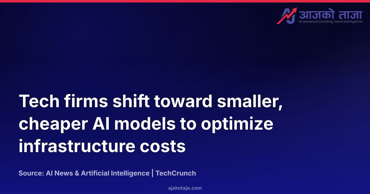 Tech firms shift toward smaller, cheaper AI models to optimize infrastructure costs
