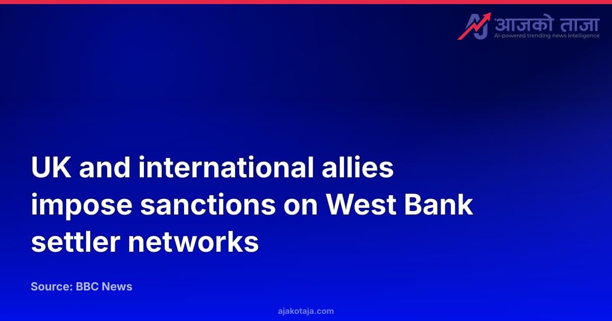 UK and international allies impose sanctions on West Bank settler networks
